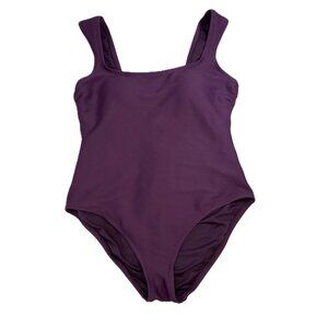 Kona Sol Plum/Burgundy Ribbed Shaping One-piece Swimsuit - Large
